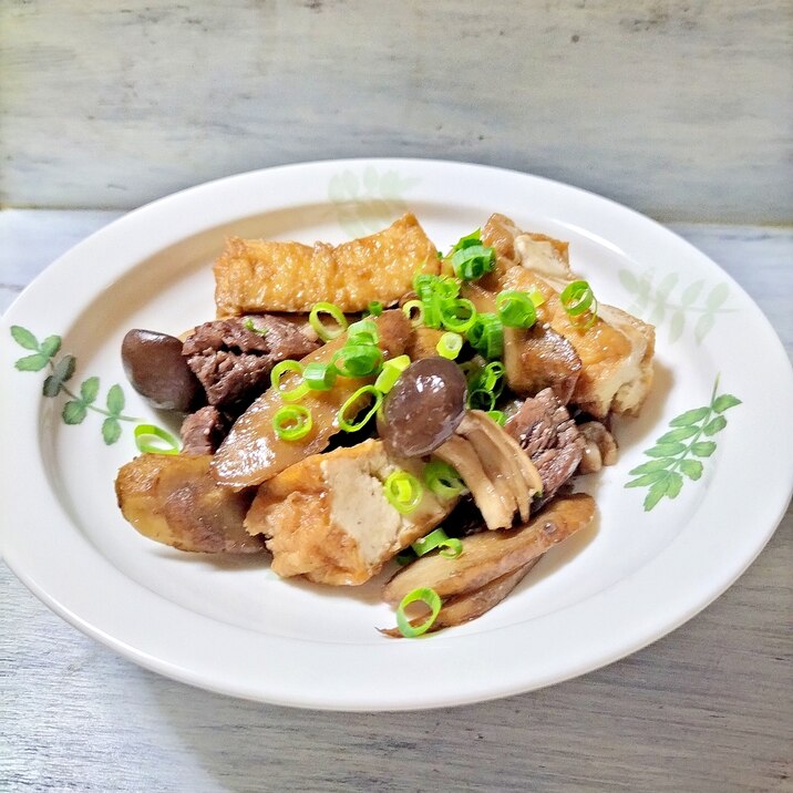 厚揚げと牛蒡の牛肉炒め煮